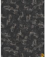 Musical Gift: Word Toss Black - Wilmington Prints 16522-992 - 1 yard 19" + FQ remaining