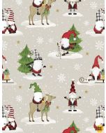 Gnome-antics: Gnome Scenic Gray -- Wilmington Prints 82623-173
