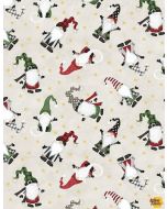 Gnome-antics: Gnome Toss Light Gray -- Wilmington Prints 82624-137 - 1 yard 30" remaining