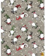 Gnome-antics: Gnome Toss Dark Gray -- Wilmington Prints 82624-937