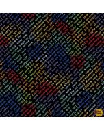 Feeline Good: Diagonal Words Black Multi -- Wilmington Prints 84451-934 - 2 yards 28" remaining