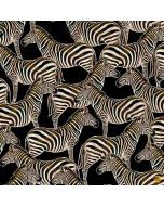 Wild at Heart: Wild Zebras -- Timeless Treasures Fabrics wild-cd1629 black