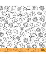 Its Elementary: Chemistry Lab White -- Windham Fabrics 52040-2