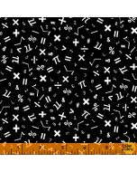 Its Elementary: Math Symbols Black/White -- Windham Fabrics 52041-1  -- 1.75 yards remaining