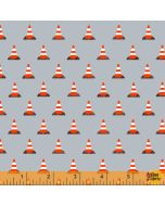 Work Zone: Construction Cones Gray -- Windham Fabrics 52268-5