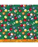 Man Cave: Billiard Balls Green -- Windham Fabrics 52412-3 - 1 yard 35" remaining