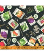 Certified Delicious: Seed Packets Black - Windham Fabrics 52442-3