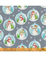 Snow Day: Snowglobes Gray -- Windham Fabrics 52597d-3 - 1 yard 1" remaining