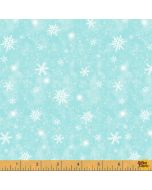 Snow Day: Snowstorm Ice Blue Snowflakes -- Windham Fabrics 52598d-1