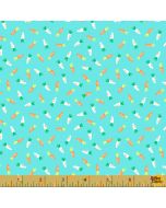 Farm Friends: Carrots Aqua -- Windham Fabrics 52615-7