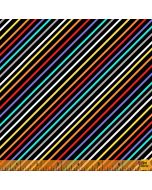 Farm Friends: Diagonal Stripe Black -- Windham Fabrics 52616-5 - 2 yards 28" remaining