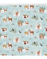 Enchanted Woodland: Toile Light Teal -- Clothworks y3260-103 - 1.75 yards remaining