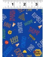 Play Zone: Words Dark Royal Blue -- Clothworks y3275-92