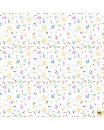 Jungle Drums: Music Notes Multi -- Clothworks Textiles y3739-55