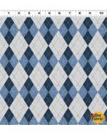 Fore! Golf Argyle Light Pewter -- Clothworks Textiles y3749-118