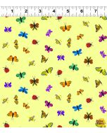 Colorama: Butterflies Citron Yellow -- Clothworks Textiles y3809-126 