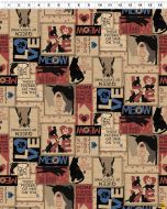 Purrfection: Cat Sayings Multi -- Clothworks Textiles y3973-55