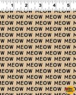 Purrfection: Meows Dark Butter -- Clothworks Textiles y3976-60