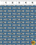 Purrfection: Meows Blue -- Clothworks Textiles y3976-90
