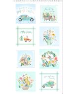 Spring Has Sprung: 9" Spring Blocks (2/3 yard panel) -- Clothworks y4006-1