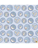 Guess How Much I Love You 2024:  Badges Light Slate -- Clothworks Textiles y4246-140