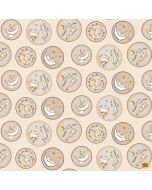 Guess How Much I Love You 2024:  Badges Light Caramel -- Clothworks Textiles y4246-64