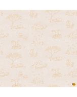 Guess How Much I Love You 2024:  Toile Light Khaki -- Clothworks Textiles y4248-11 