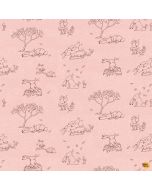 Guess How Much I Love You 2024:  Toile Light Coral -- Clothworks Textiles y4248-38