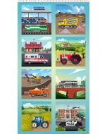 Let's Go!  Block Panel  (2/3 yard) - Clothworks y4463-55