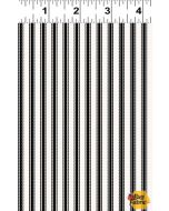 Let's Go!  Stripe Black - Clothworks y4470-3