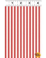 Let's Go!  Stripe Red - Clothworks y4470-82
