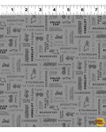 Let's Go!  Words Gray - Clothworks y4471-6