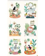 Homebodies: Cat Panel Light Cream (2/3 yard) -- Clothworks y4662-2 