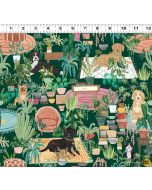 Homebodies: Hidden Dogs Forest -- Clothworks y4663-113 - 2 yards 23" + FQ remaining