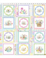 Spring Cheer: Block Panel Multi Color (sold by 2/3 yard repeat - running yardage)  -- Clothworks y4687-55