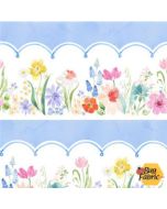 Spring Cheer: Pictorial Border Stripe  -- Clothworks y4688-87 