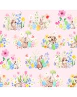 Spring Cheer: Toile Light Pink -- Clothworks y4689-41
