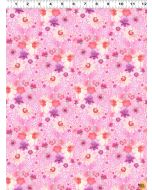 Spring Cheer: Daisies Light Raspberry -- Clothworks y4691-43 