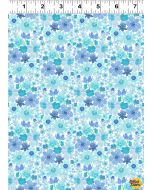 Spring Cheer: Small Floral Blue -- Clothworks y4692-90 