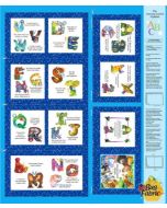 Amazing Alphabet: Alphabet Cloth Book Panel (1 yard) -- Clothworks y4754-90