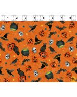 Emerald Hollow: Halloween Toss Orange -- Clothworks y4829-36