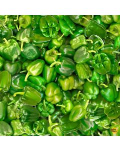 Fresh Veggies: Green Bell Peppers -- Timeless Treasures Fabrics food-cd1983 green