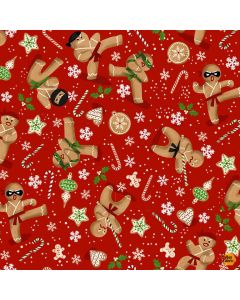 Holiday: Gingerbread Ninja -- Timeless Treasures Fabrics holiday-cd1878 red 