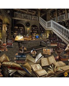 Mystic Library: Magic Haunted Library - Timeless Treasures Fabrics library-cd2529 multi