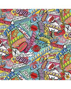 Sew Strong: Sewing Words Comic Book -- Timeless Treasures Fabrics sew-cd2595 multi 