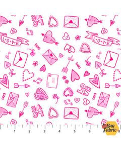 Flirty Celebrations: Love Doodles -- Northcott/Patrick Lose Fabrics 10131-21