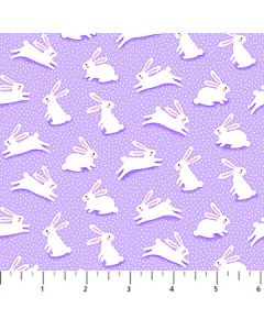 Busy Bunny Celebrations: Bunnies Purple -- Northcott/Patrick Lose Fabrics 10147-80 - 2 yards 12" remaining