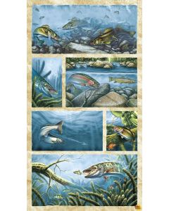 Keep it Reel: Scenic Fish Panel (2/3 yard)  -- Blank Quilting 1363p-70