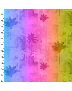 Tropicolor Birds: Palms -- 3 Wishes Fabrics 19374-multi