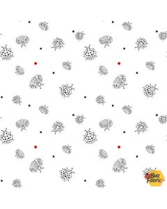 Lower The Volume: Ladybugs White -- Blank Quilting 1942-01